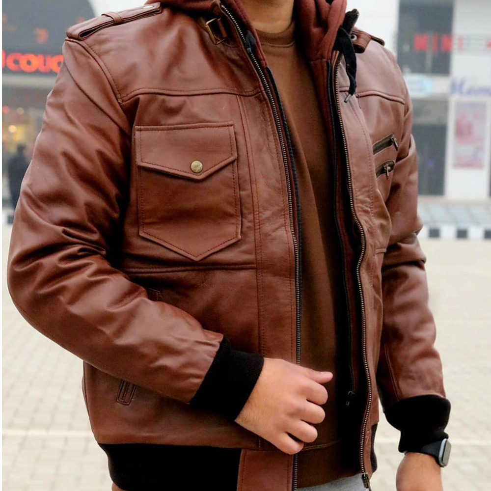 Men's Leather Biker Jacket, premium leather jacket with Ykk zipper, leather jacket for men's