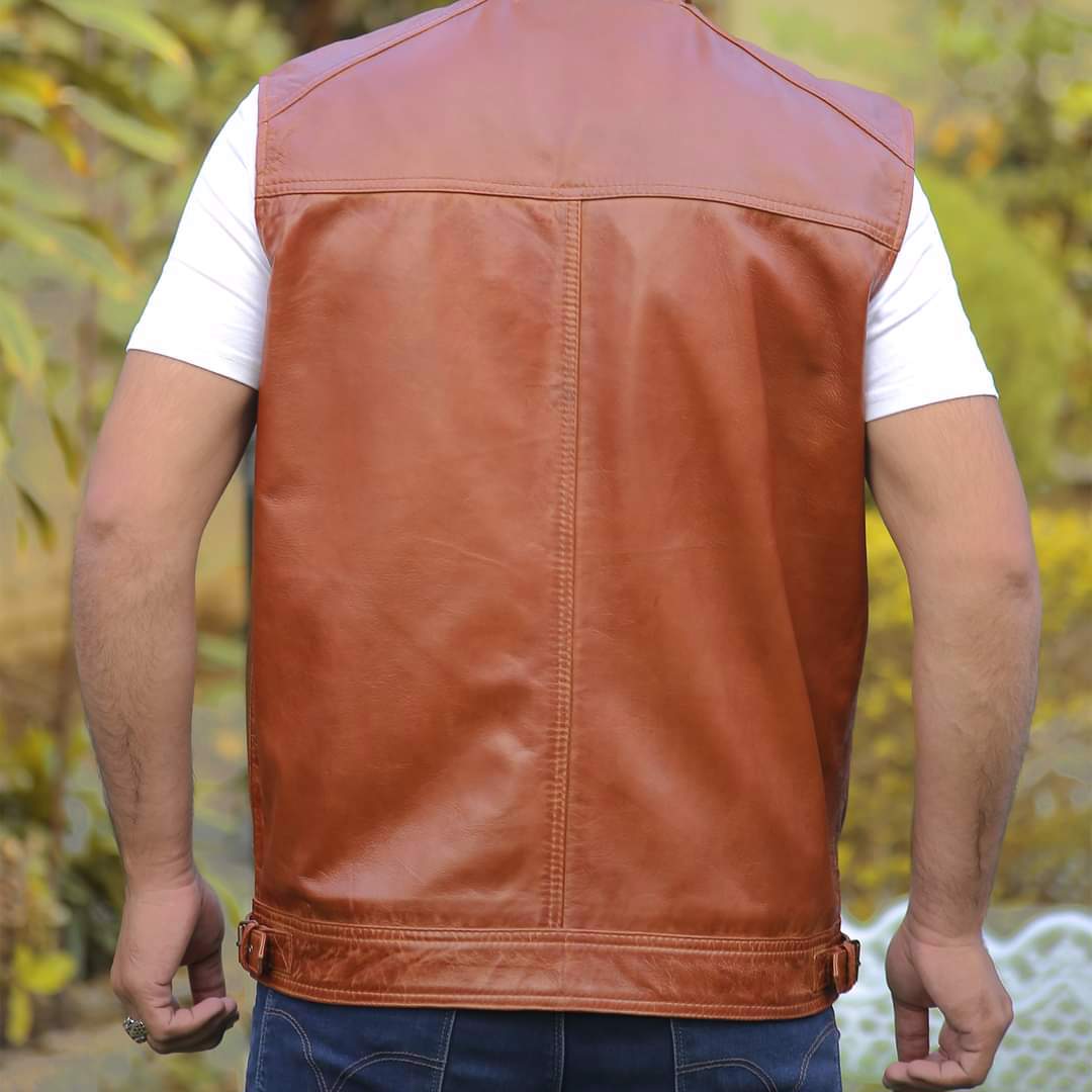 men's leather west, premium leather west, original cow leather west for men's,  - view 4
