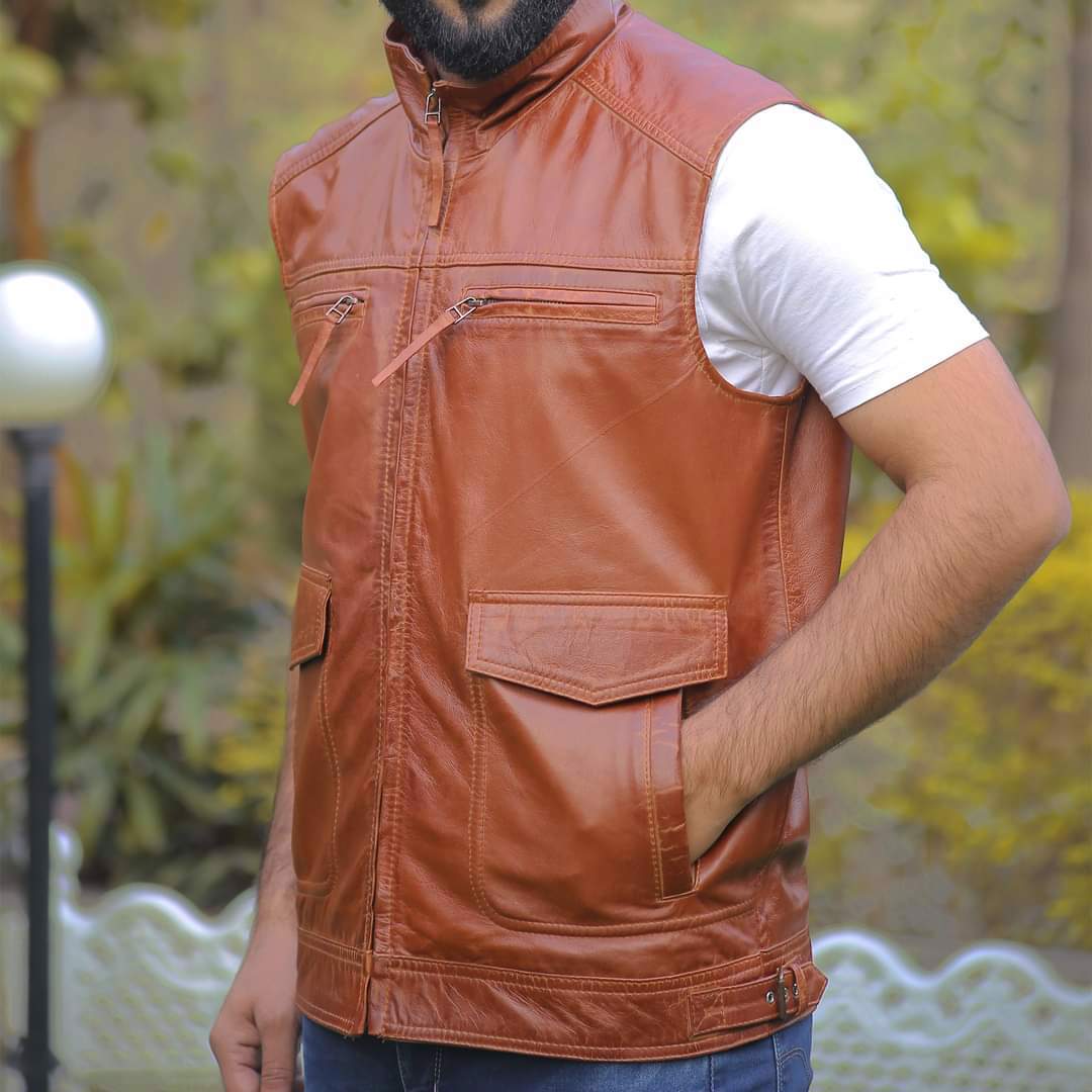 men's leather west, premium leather west, original cow leather west for men's,  - view 8