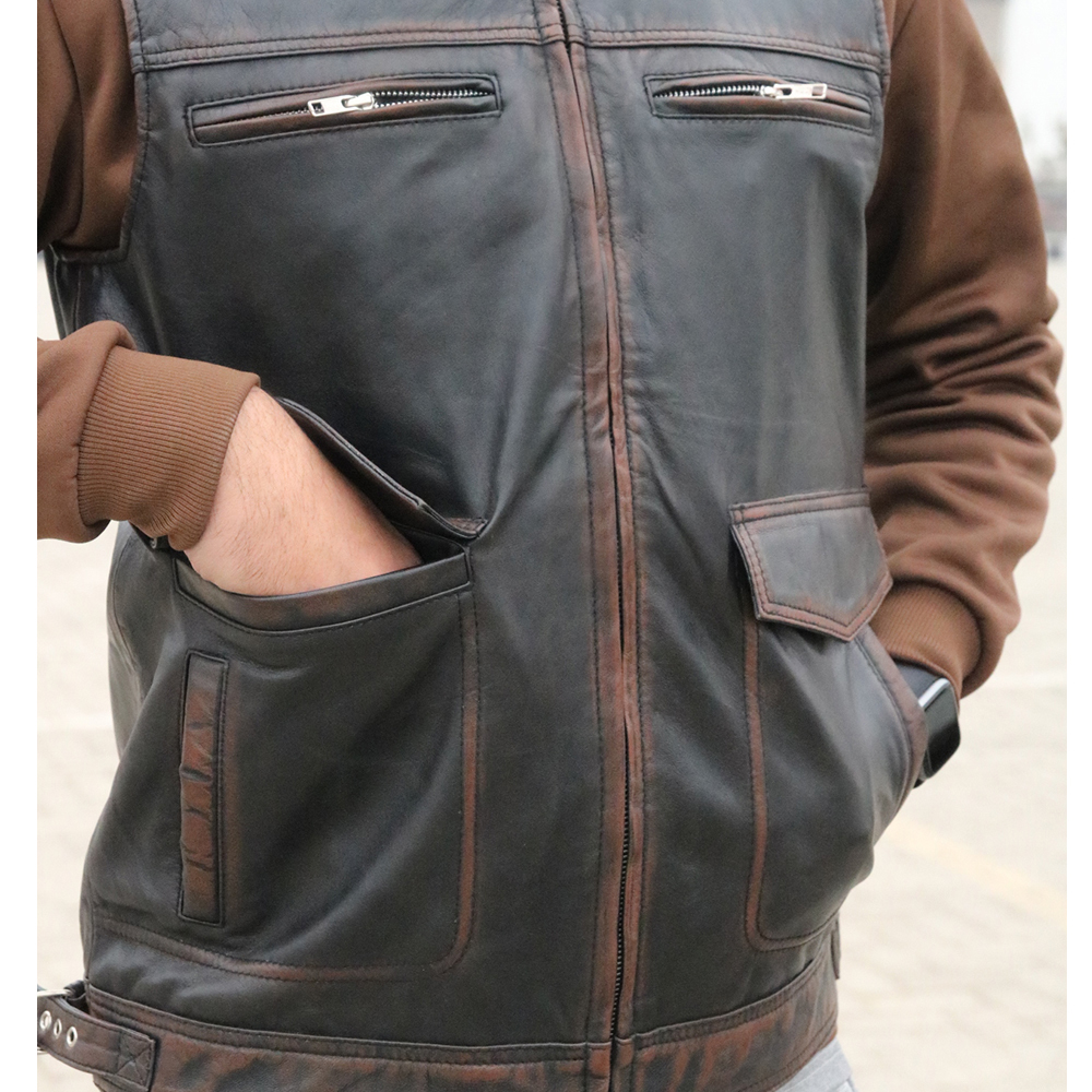 men's leather west, premium leather west, original cow leather west for men's, classic west for men - view 2