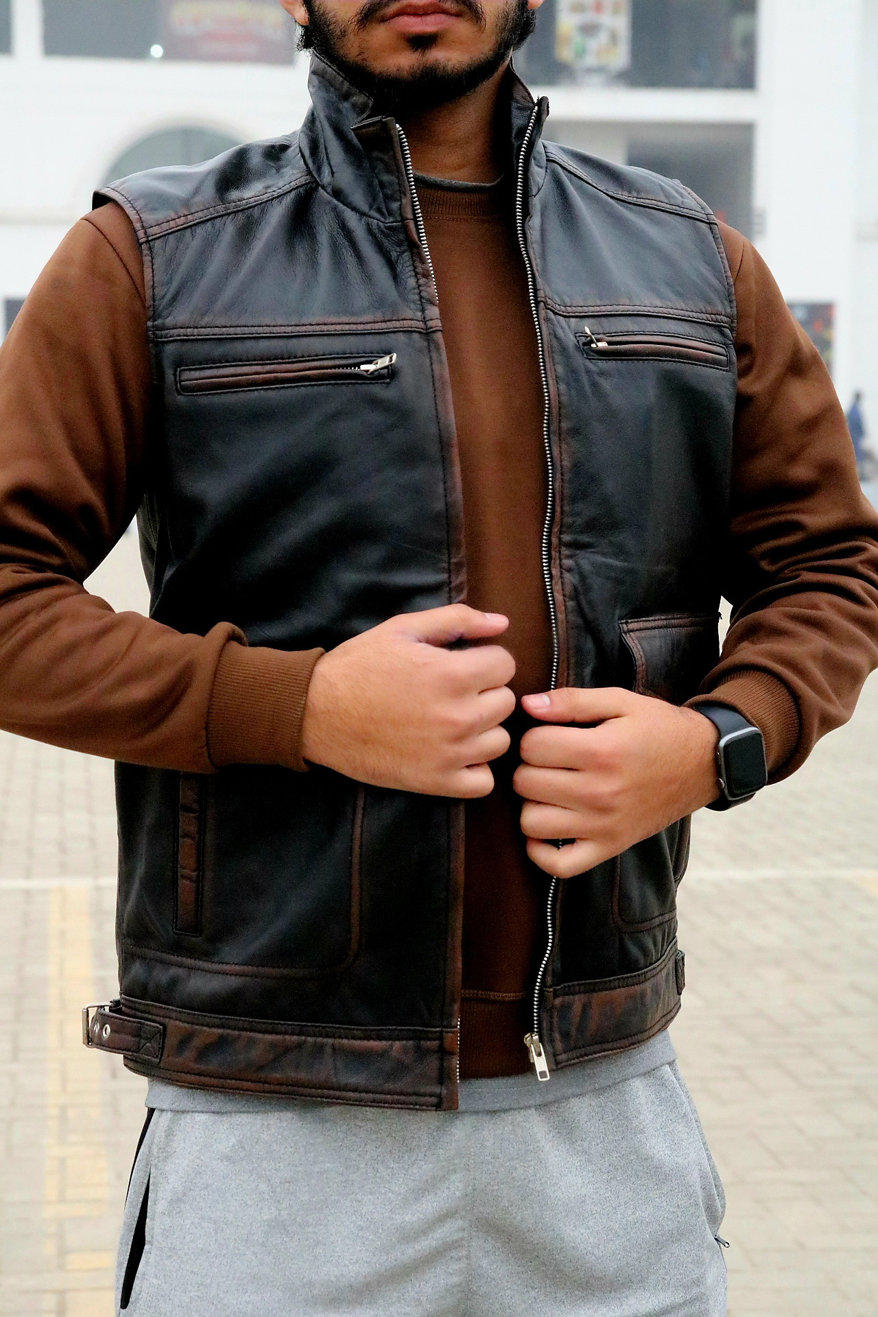 men's leather west, premium leather west, original cow leather west for men's, classic west for men - view 6