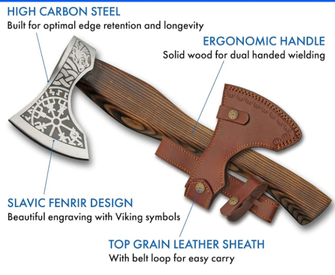 Premium Quality High Carbon Steel Axe With Wood Handle  - view 2