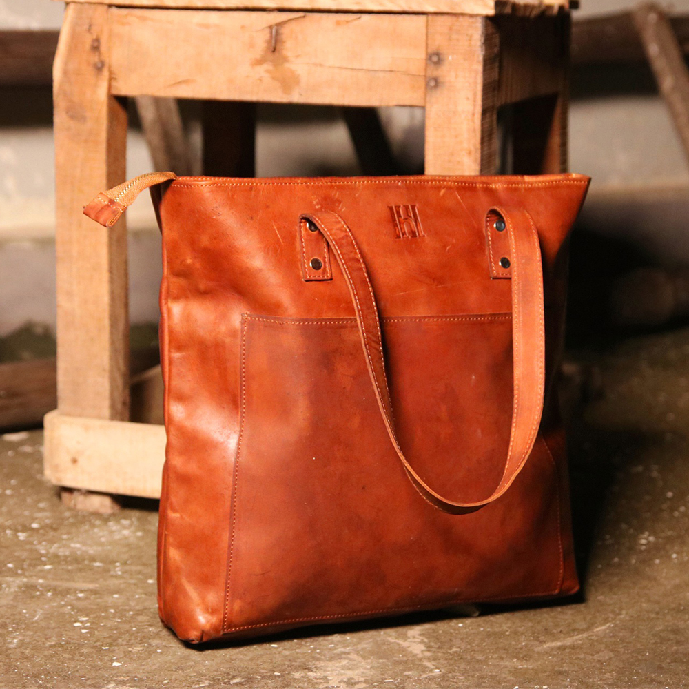 ladies leather tote bag, original leather tote bag, leather handbag, women's bag,  - view 2