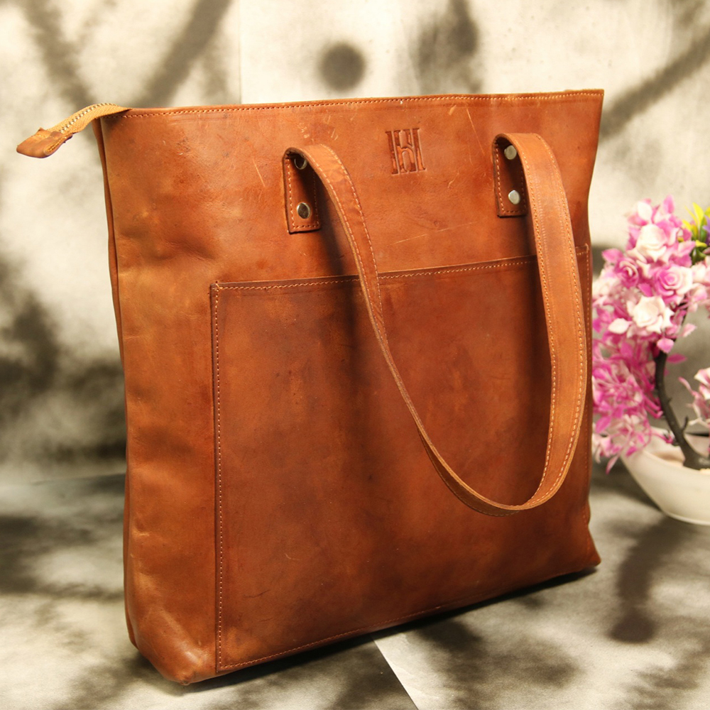 ladies leather tote bag, original leather tote bag, leather handbag, women's bag,  - view 5