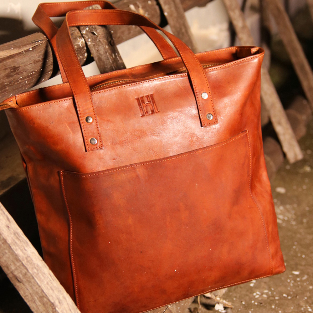 ladies leather tote bag, original leather tote bag, leather handbag, women's bag,  - view 9