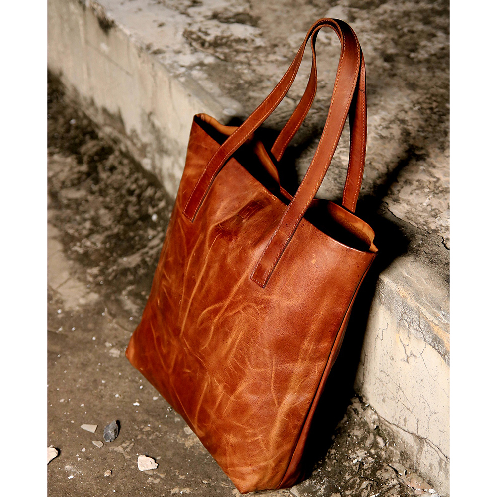 ladies leather tote bag, original leather tote bag, leather handbag, women's bag,  - view 5
