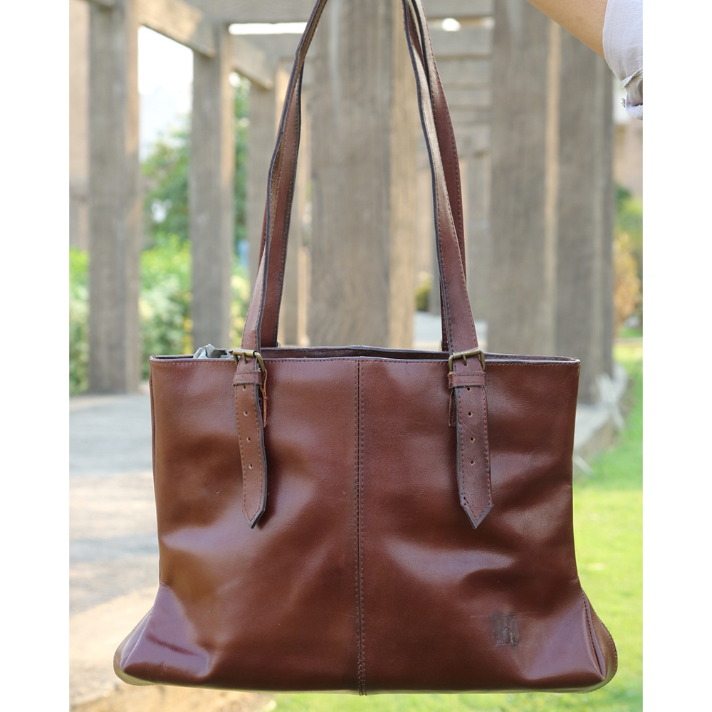 ladies leather tote bag, original leather tote bag, leather handbag, women's bag, leather bag - view 2