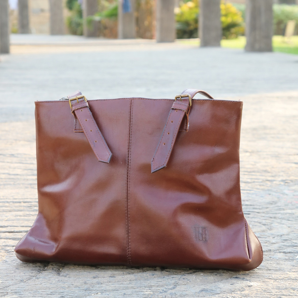 ladies leather tote bag, original leather tote bag, leather handbag, women's bag, leather bag - view 3