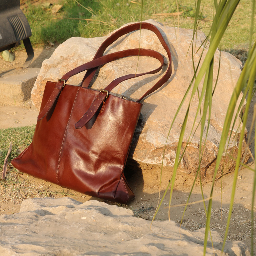 ladies leather tote bag, original leather tote bag, leather handbag, women's bag, leather bag - view 8