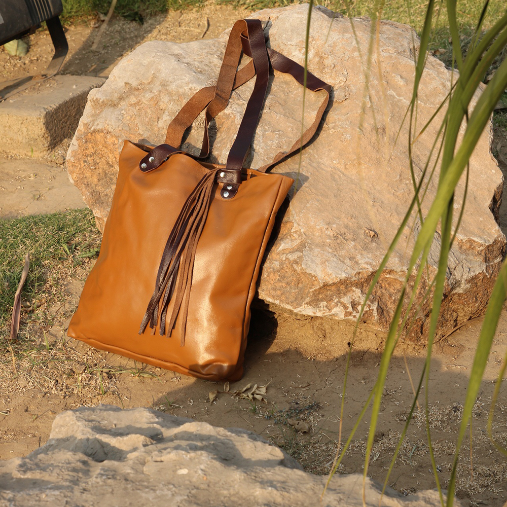 ladies leather tote bag, original leather tote bag, leather handbag, women's bag, leather bag - view 2