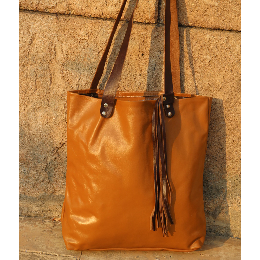 ladies leather tote bag, original leather tote bag, leather handbag, women's bag, leather bag - view 3