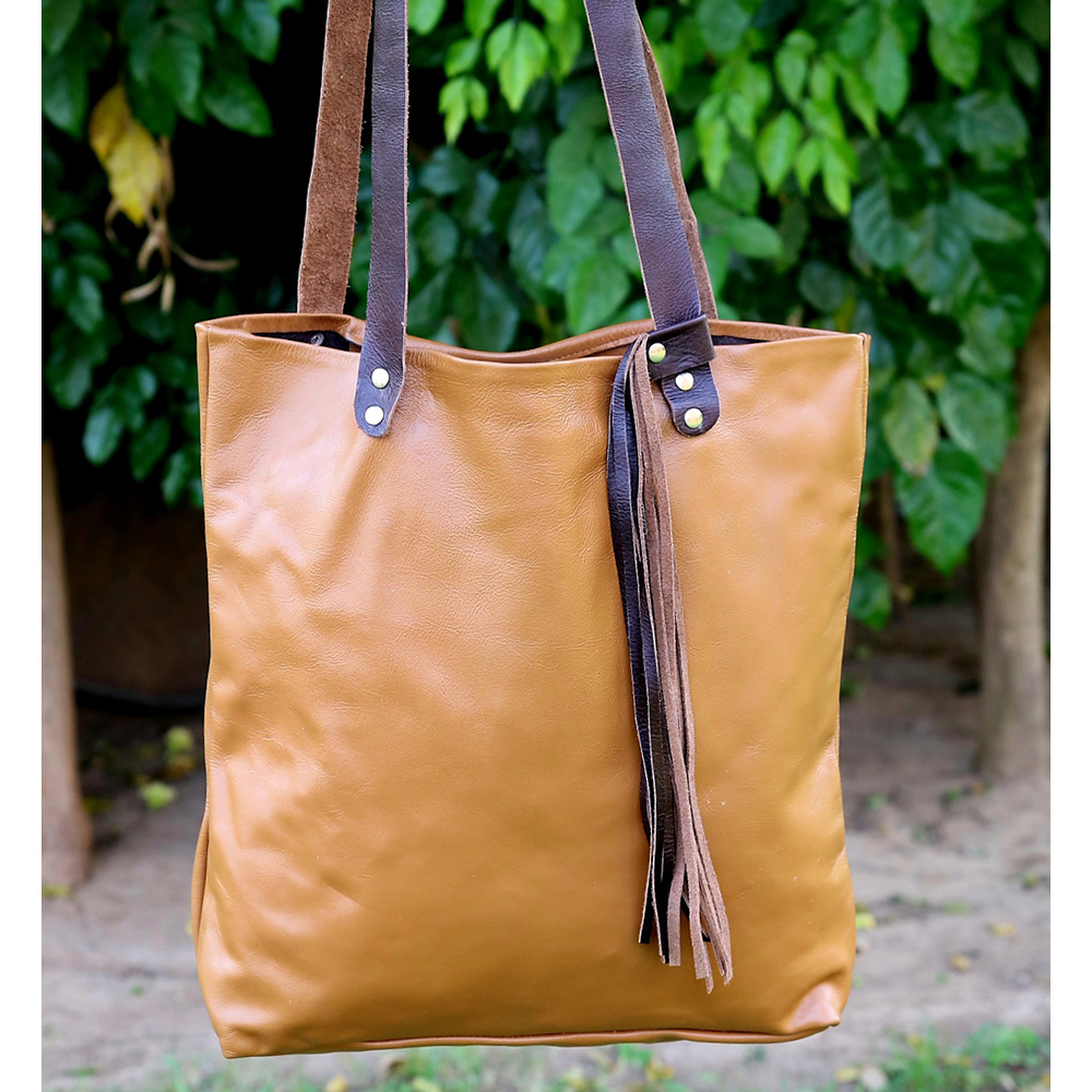 ladies leather tote bag, original leather tote bag, leather handbag, women's bag, leather bag - view 4