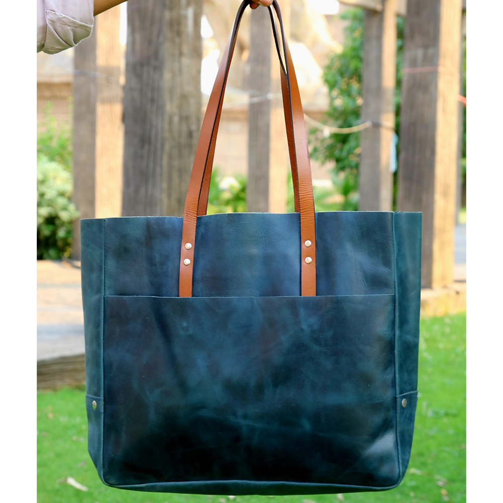 ladies leather tote bag, original leather tote bag, leather handbag, women's bag, leather bag - view 2