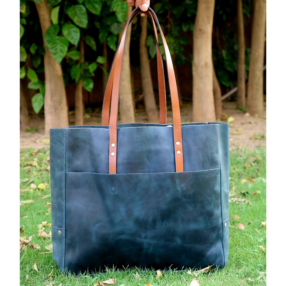 ladies leather tote bag, original leather tote bag, leather handbag, women's bag, leather bag - view 3