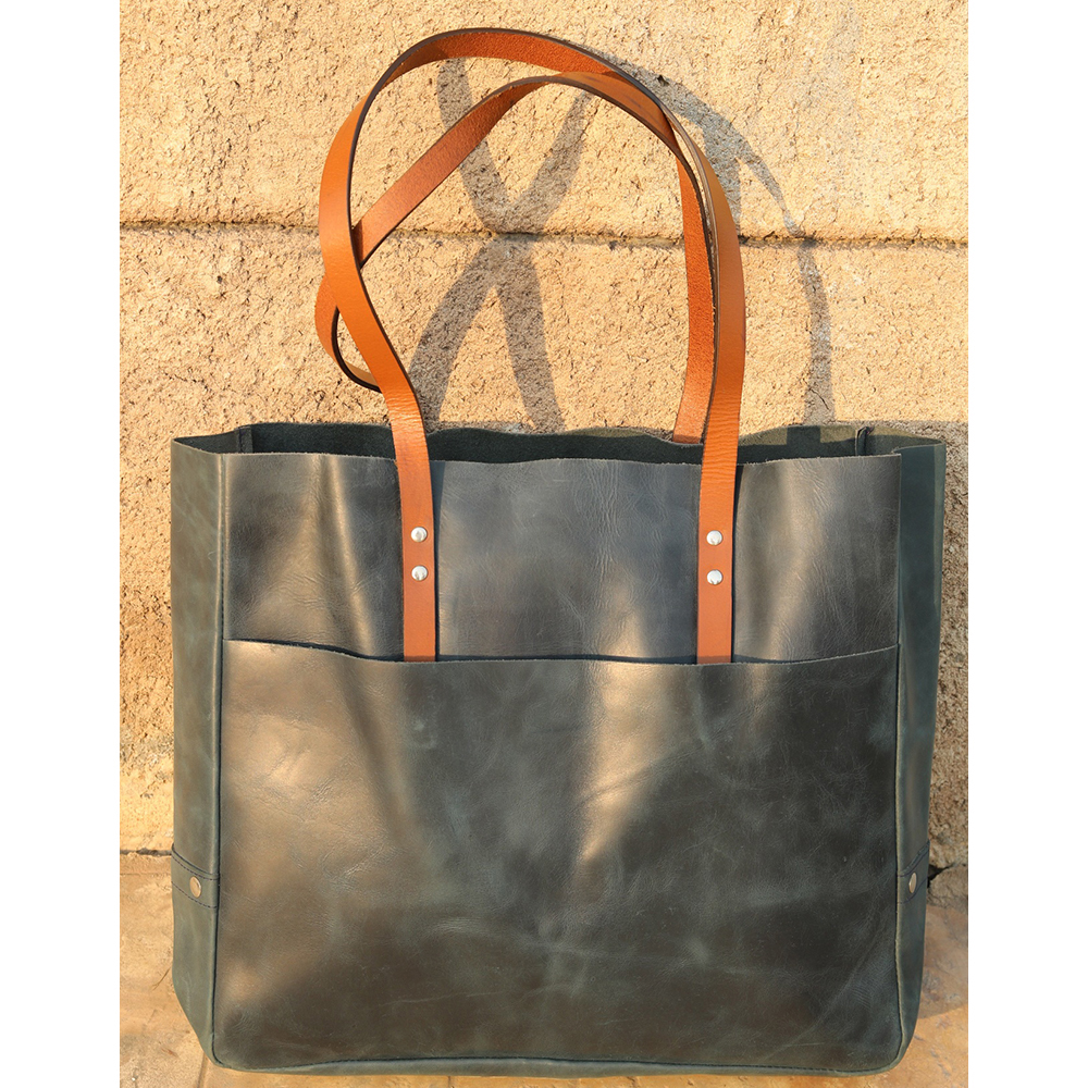 ladies leather tote bag, original leather tote bag, leather handbag, women's bag, leather bag - view 4
