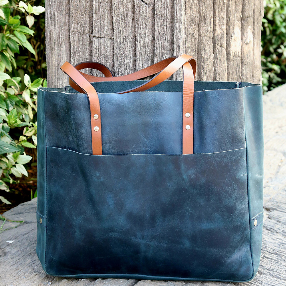 ladies leather tote bag, original leather tote bag, leather handbag, women's bag, leather bag - view 5