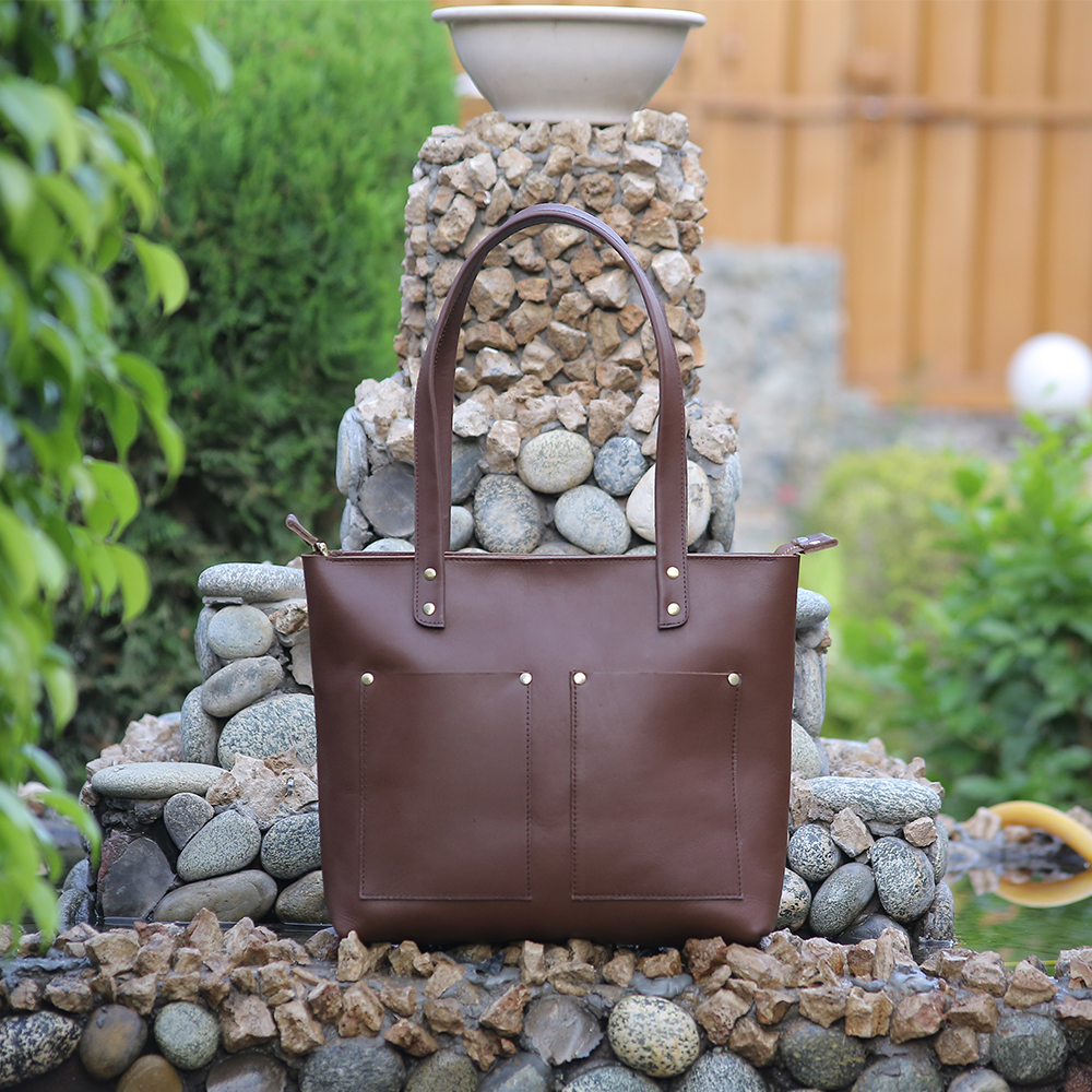 ladies leather tote bag, original leather tote bag, leather handbag, women's bag, leather bag - view 8