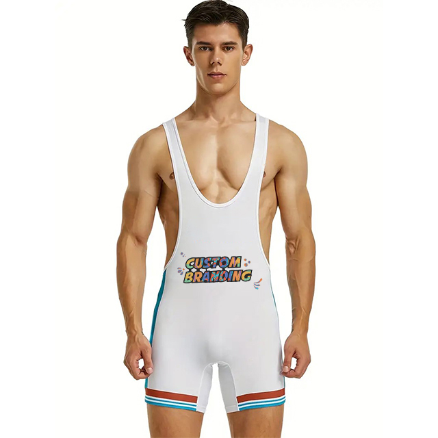 High Quality Automated Cutting Wrestling Singlet With Customised Colour Logo And Design  - view 10