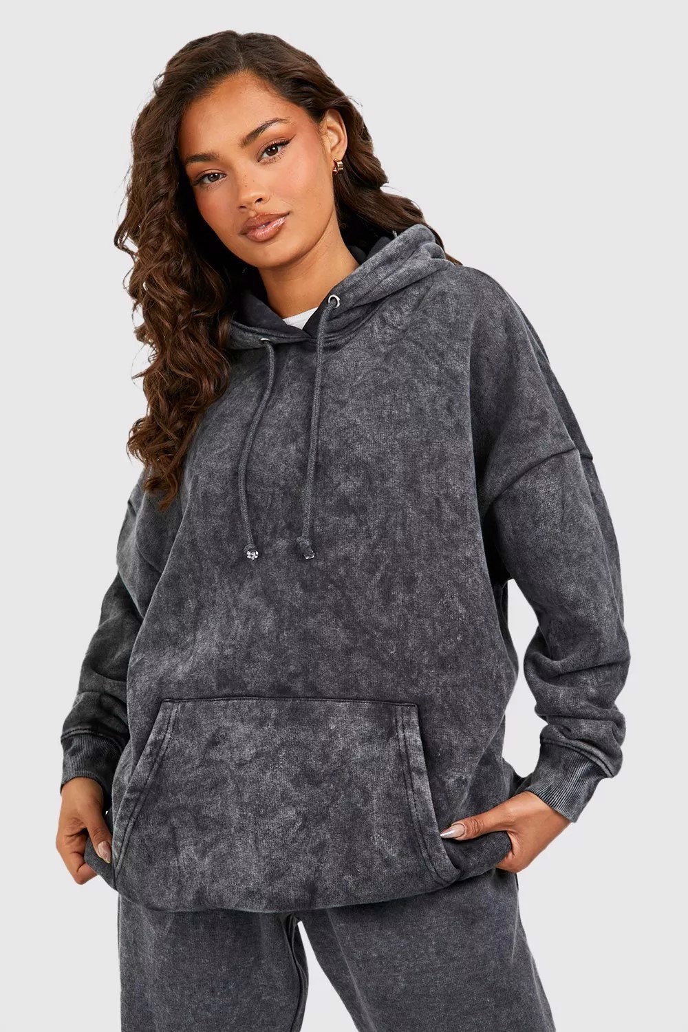 High quality 100% cotton acid washed hoodie High Street Series Washing old sweater stone washed  - view 5