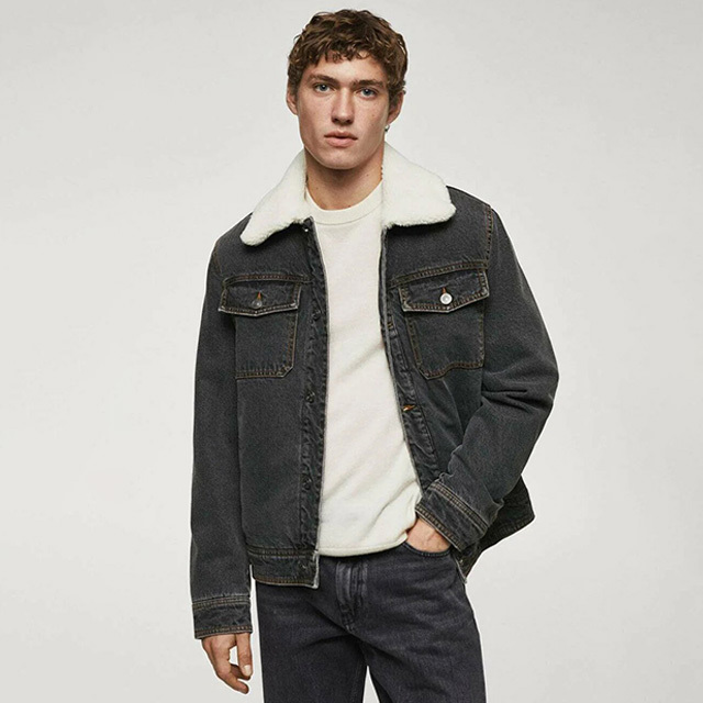 High Quality  Turn-Down Collar Fur Denim Jacket With Custom Branding 