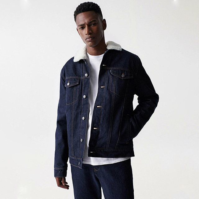 High Quality  Turn-Down Collar Fur Denim Jacket With Custom Branding  - view 2