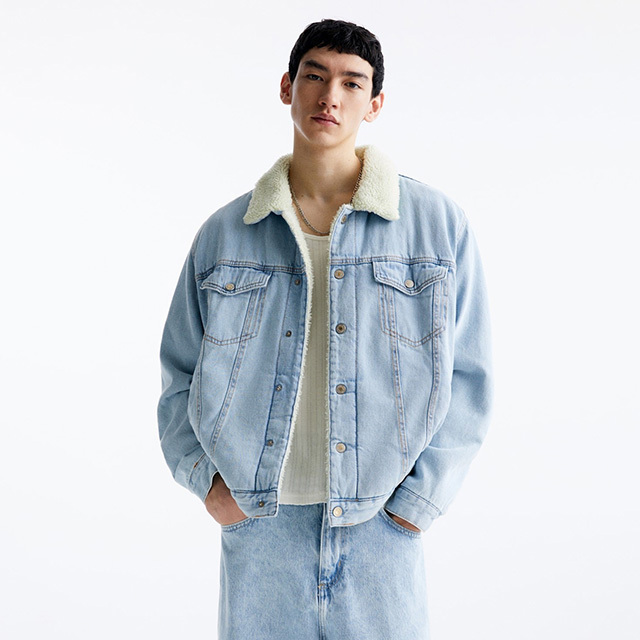 High Quality  Turn-Down Collar Fur Denim Jacket With Custom Branding  - view 5