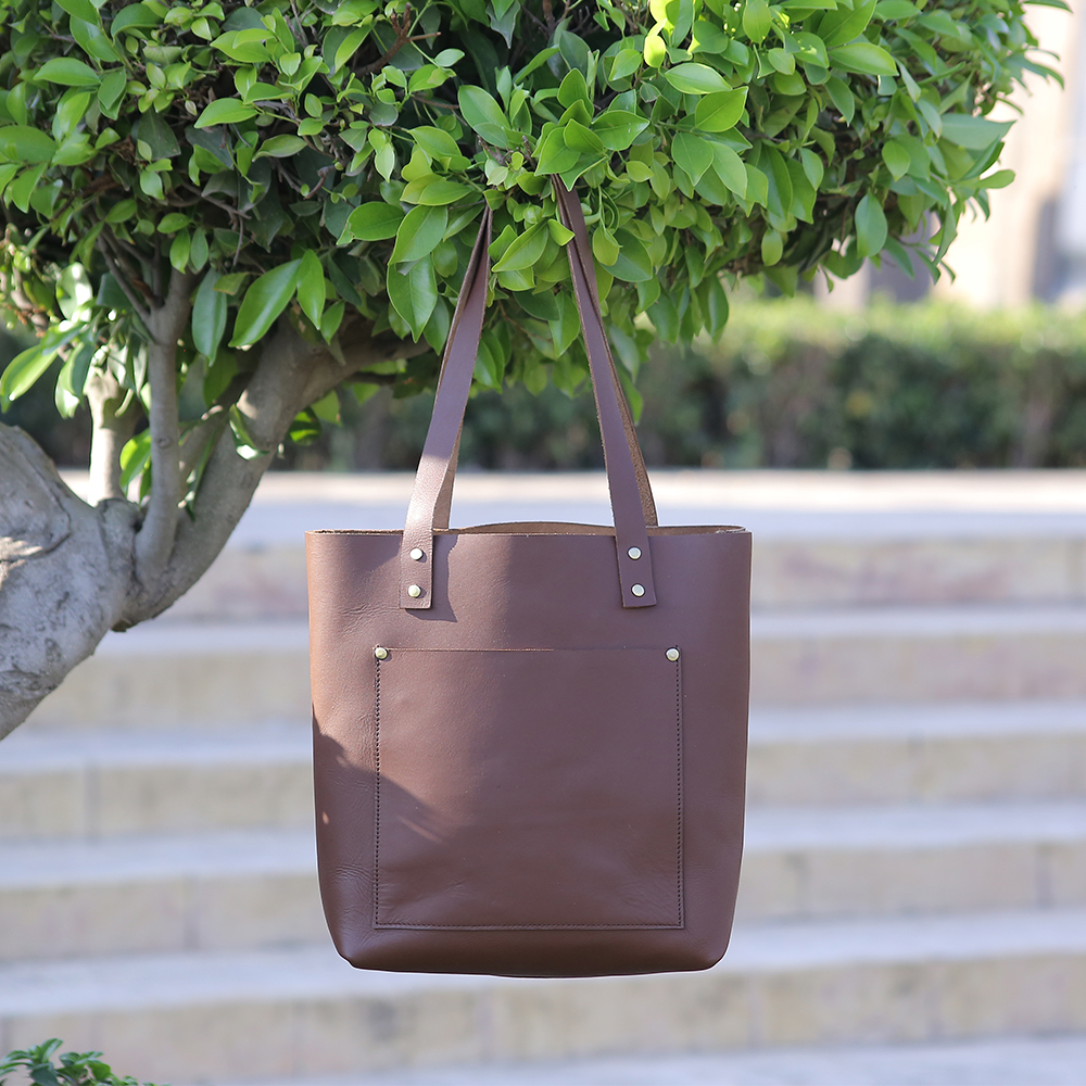 ladies leather tote bag, original leather tote bag, leather handbag, women's bag, leather bag - view 2