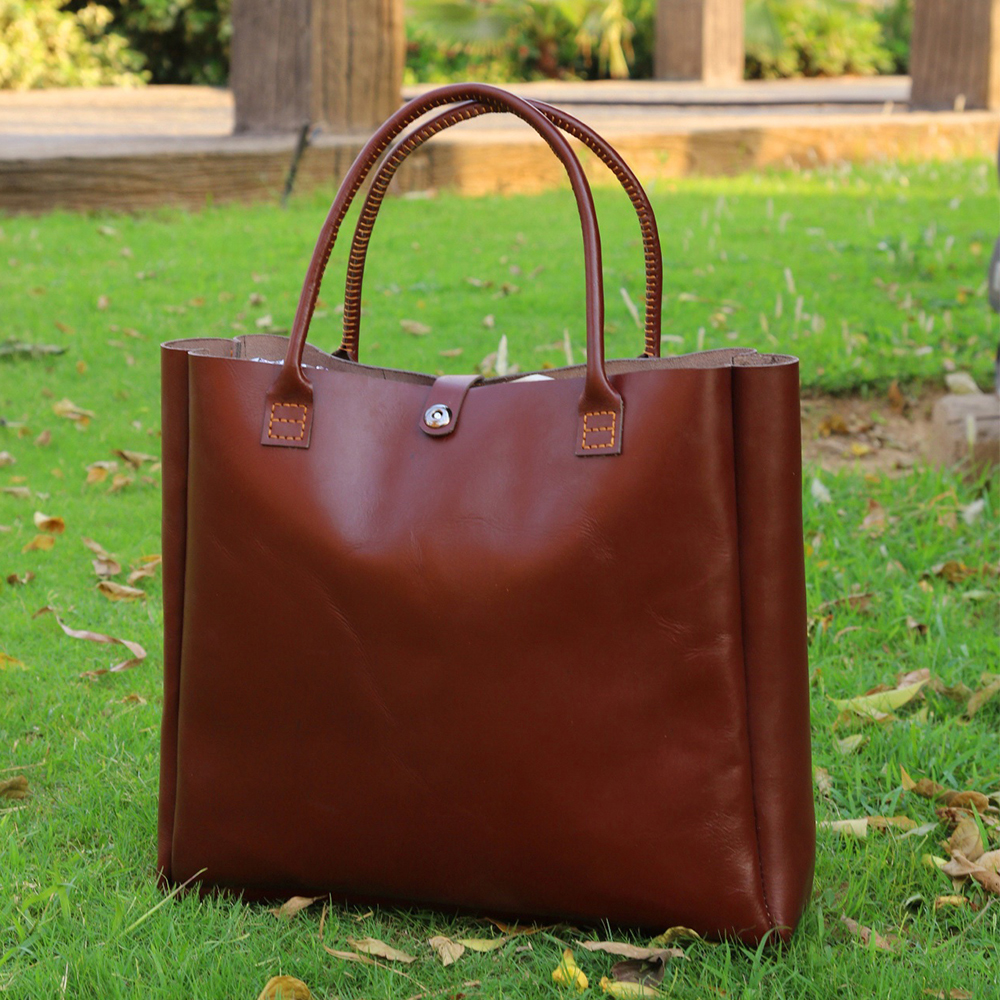 ladies leather tote bag, original leather tote bag, leather handbag, women's bag, leather bag - view 2