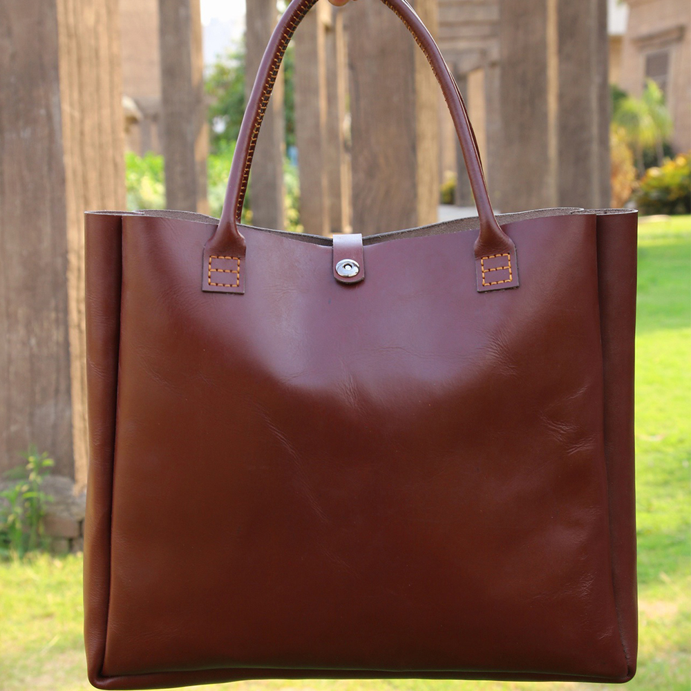 ladies leather tote bag, original leather tote bag, leather handbag, women's bag, leather bag - view 3