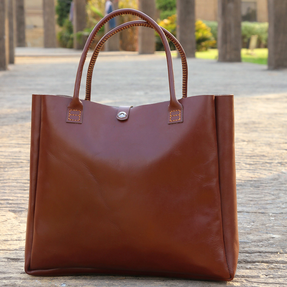 ladies leather tote bag, original leather tote bag, leather handbag, women's bag, leather bag - view 4