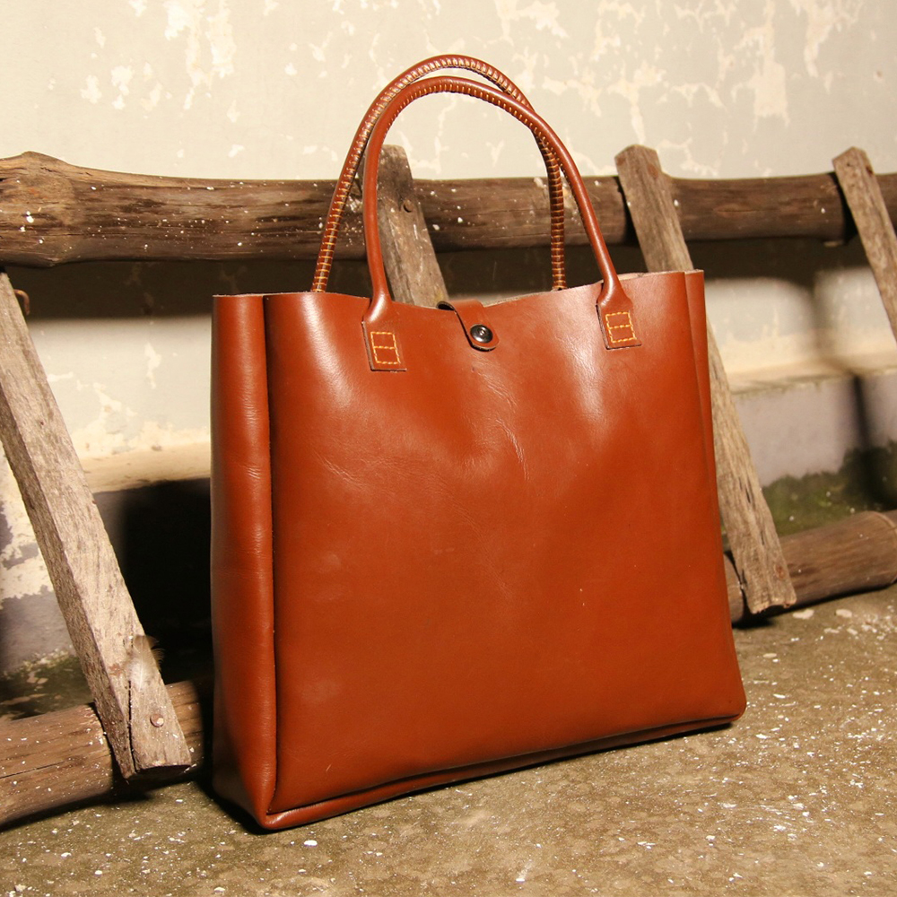 ladies leather tote bag, original leather tote bag, leather handbag, women's bag, leather bag - view 5