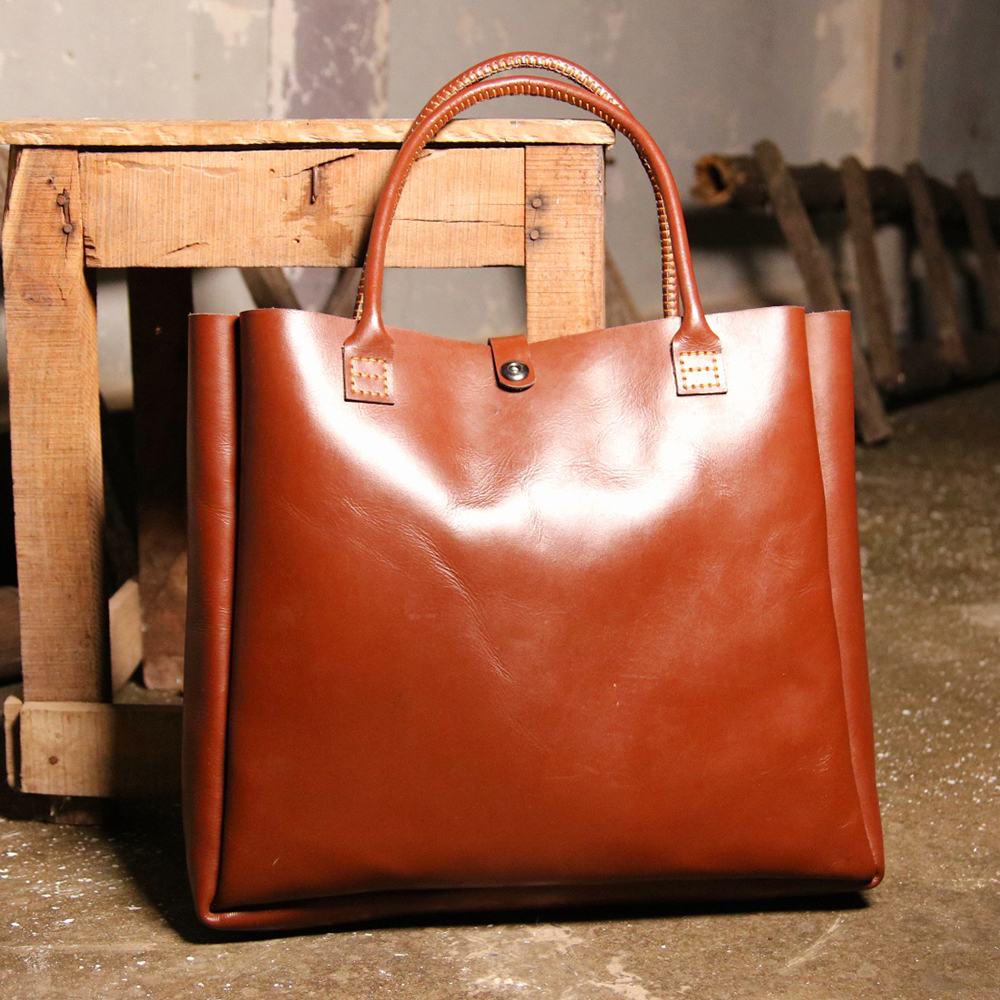 ladies leather tote bag, original leather tote bag, leather handbag, women's bag, leather bag - view 6