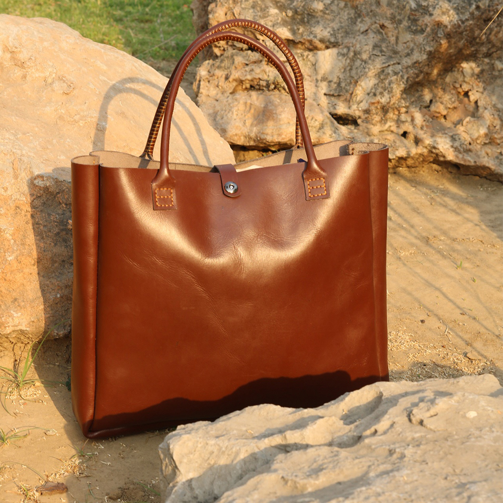 ladies leather tote bag, original leather tote bag, leather handbag, women's bag, leather bag - view 8