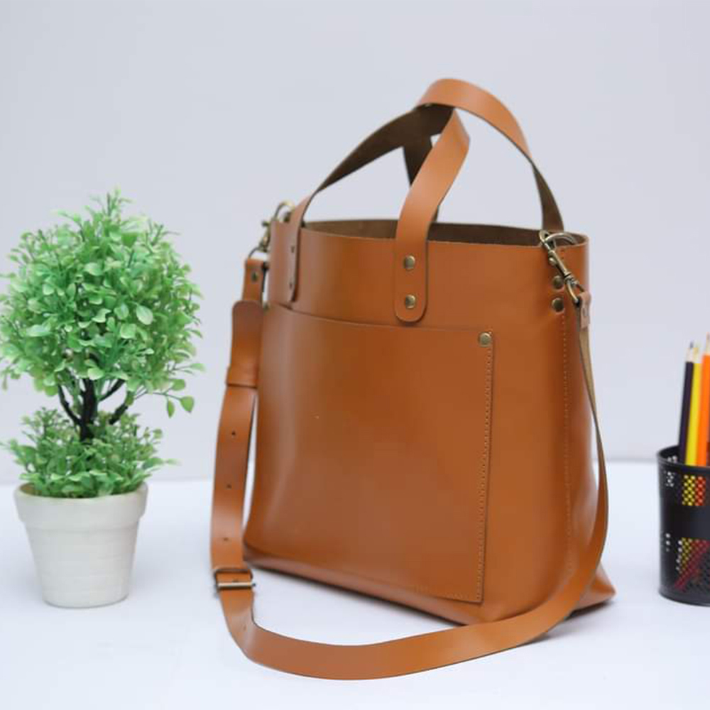 ladies leather tote bag, original leather tote bag, leather handbag, women's bag, leather bag - view 4