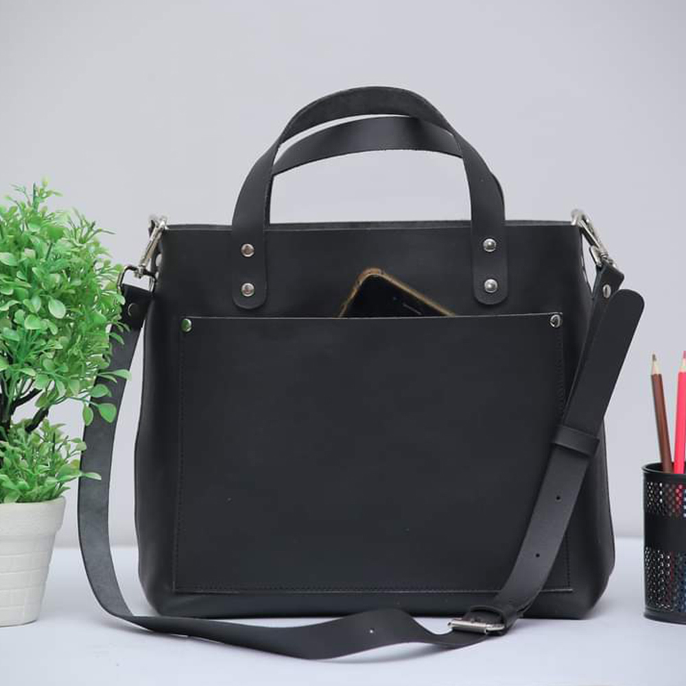 ladies leather tote bag, original leather tote bag, leather handbag, women's bag, leather bag - view 5