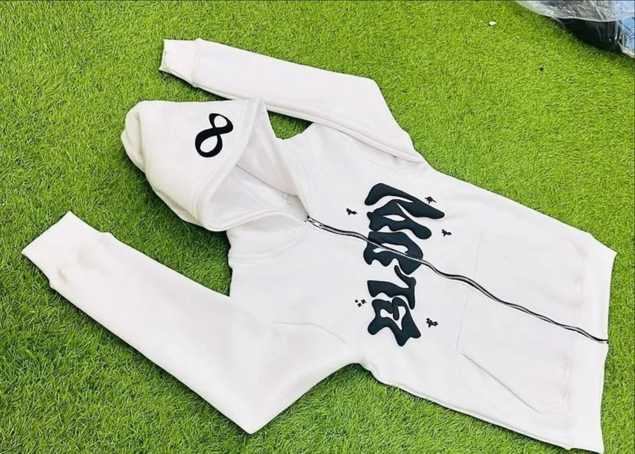 High Quality Stylish Fully Customised White Puff Printed Hoodie  - view 2