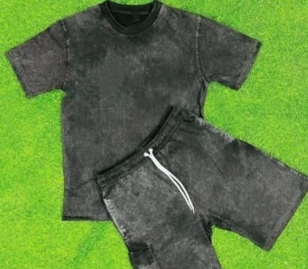  High Quality Stylish Black acid Tee Shirt And Shorts With Customised Sizes  - view 2