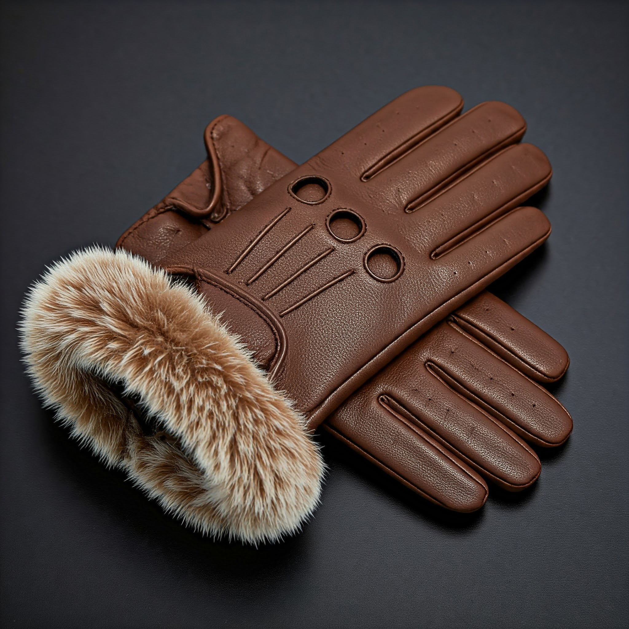  High Quality Superior Grip Customised Winter Leather Driving Gloves for Women 