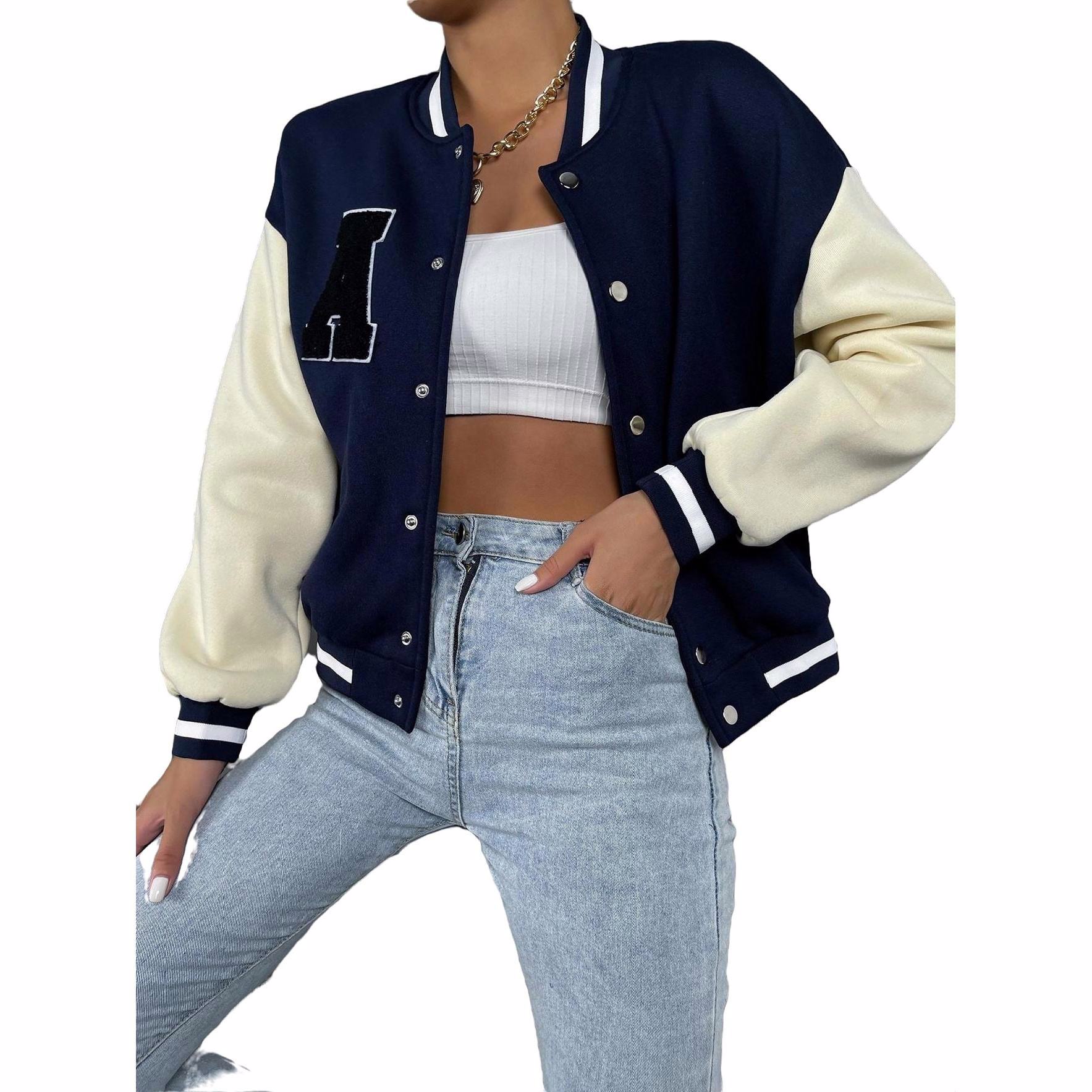 Wholesale Cheap New Women Clothing Crop Top Baseball jacket - view 3