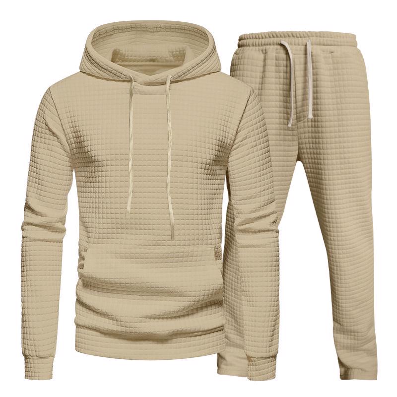  Jacquard Small Plaid Hooded Sweater Trousers Leisure Sports