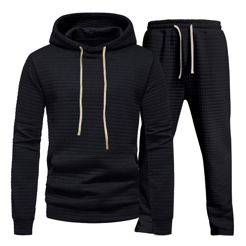  Jacquard Small Plaid Hooded Sweater Trousers Leisure Sports - view 2
