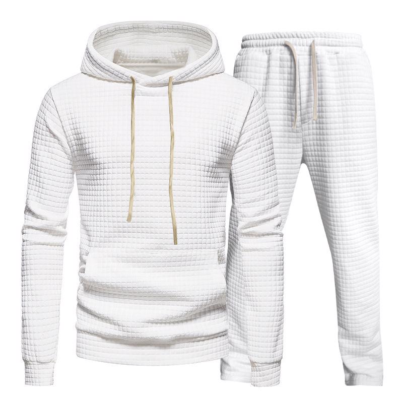  Jacquard Small Plaid Hooded Sweater Trousers Leisure Sports - view 3