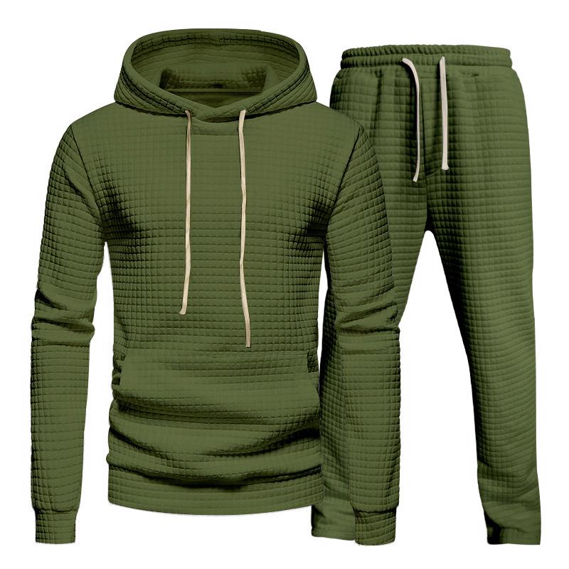  Jacquard Small Plaid Hooded Sweater Trousers Leisure Sports - view 4