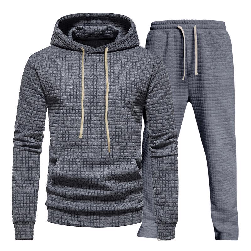  Jacquard Small Plaid Hooded Sweater Trousers Leisure Sports - view 5
