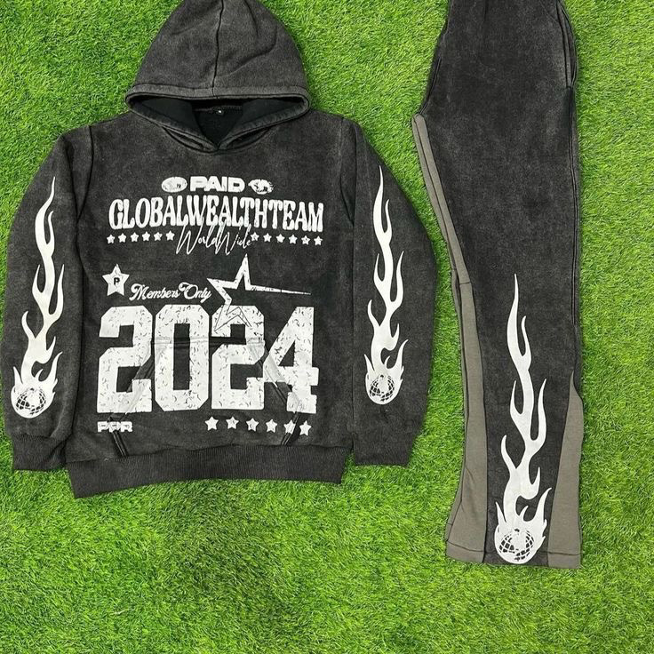  High Quality Screen Printed Sweat-Suit with High Gsm Acid Washed Fabric - view 2
