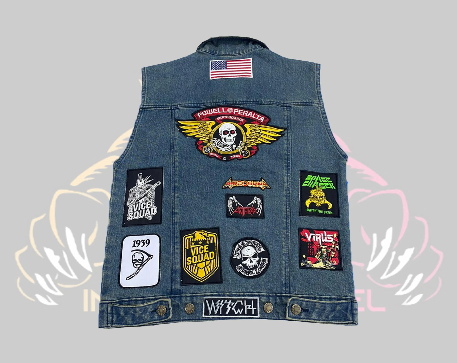 Premium Custom Embroidered Patch Denim Vest – Unleash Your Unique Style
