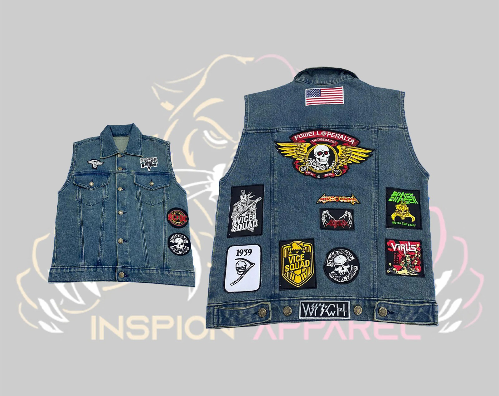 Premium Custom Embroidered Patch Denim Vest – Unleash Your Unique Style - view 2