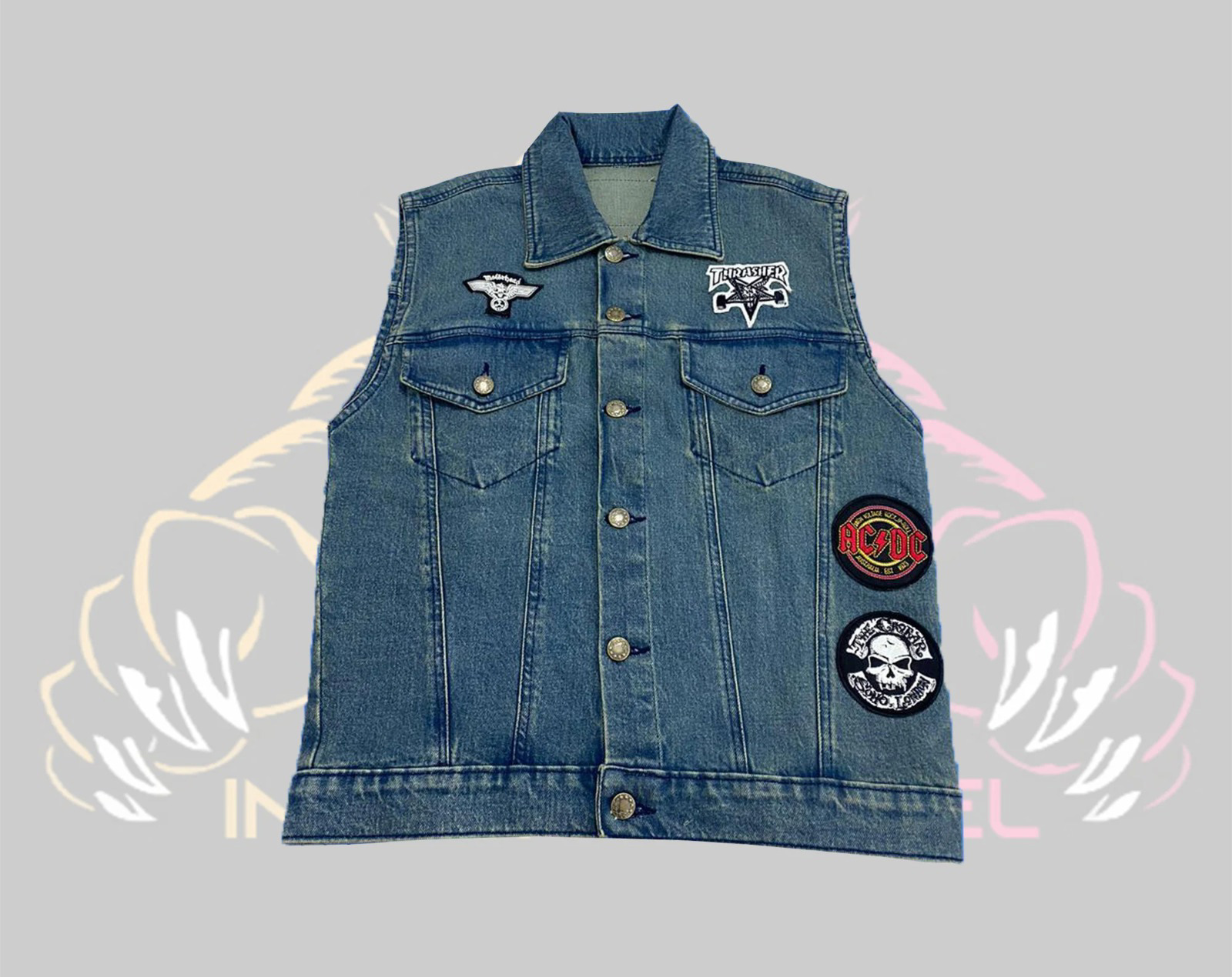 Premium Custom Embroidered Patch Denim Vest – Unleash Your Unique Style - view 3