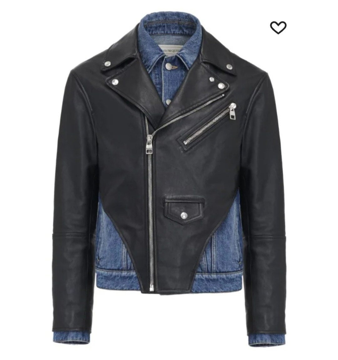 Classic Men's Leather Jeans Jacket – Timeless Style & Durability
