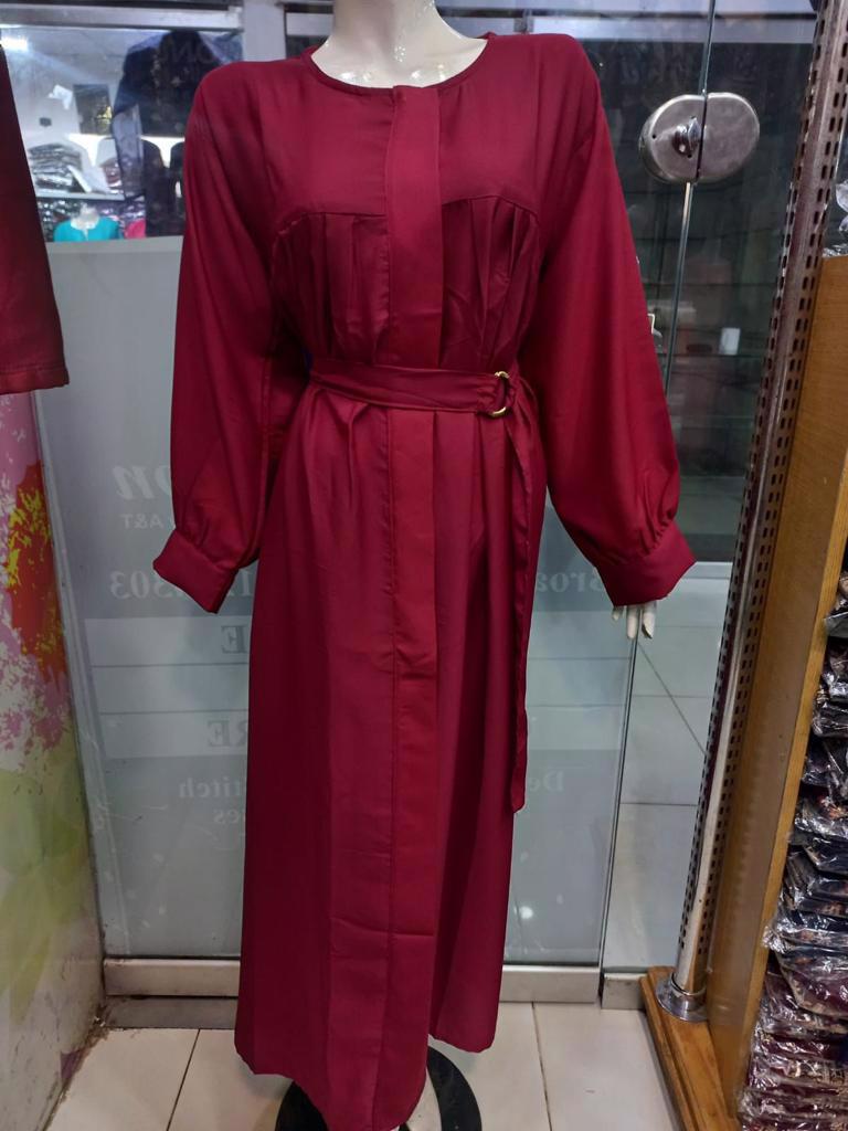 Classic Front Zip With Both Sided Pocket Abaya With Belt - view 2